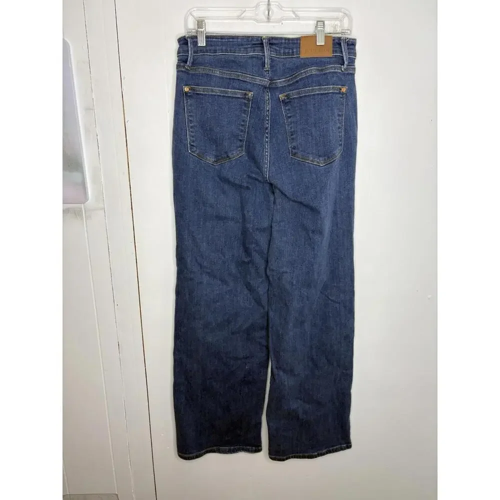 Judy Blue Jeans Womens 30 Wide Leg Stretch High Rise Modest Modern Office - Picture 2 of 8